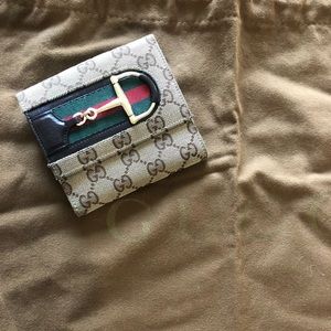 ✨Gucci Horsebit ✨Monogram brown  canvas wallet